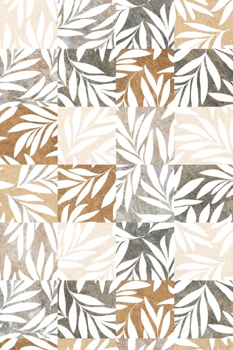 emboss gold leaves mosaic marble